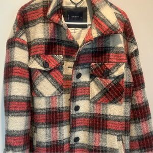 Lucky Brand plaid overcoat.